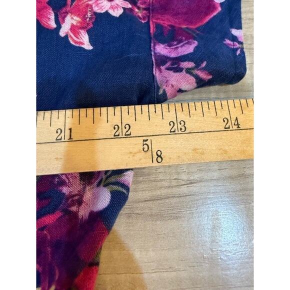 Tommy Bahama Women's 100% Linen Floral Tropical Short Sleeve Top - Size L - Picture 8 of 15